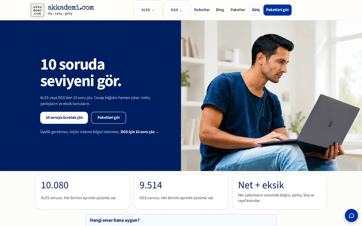 akkademi.com home page on desktop and phone